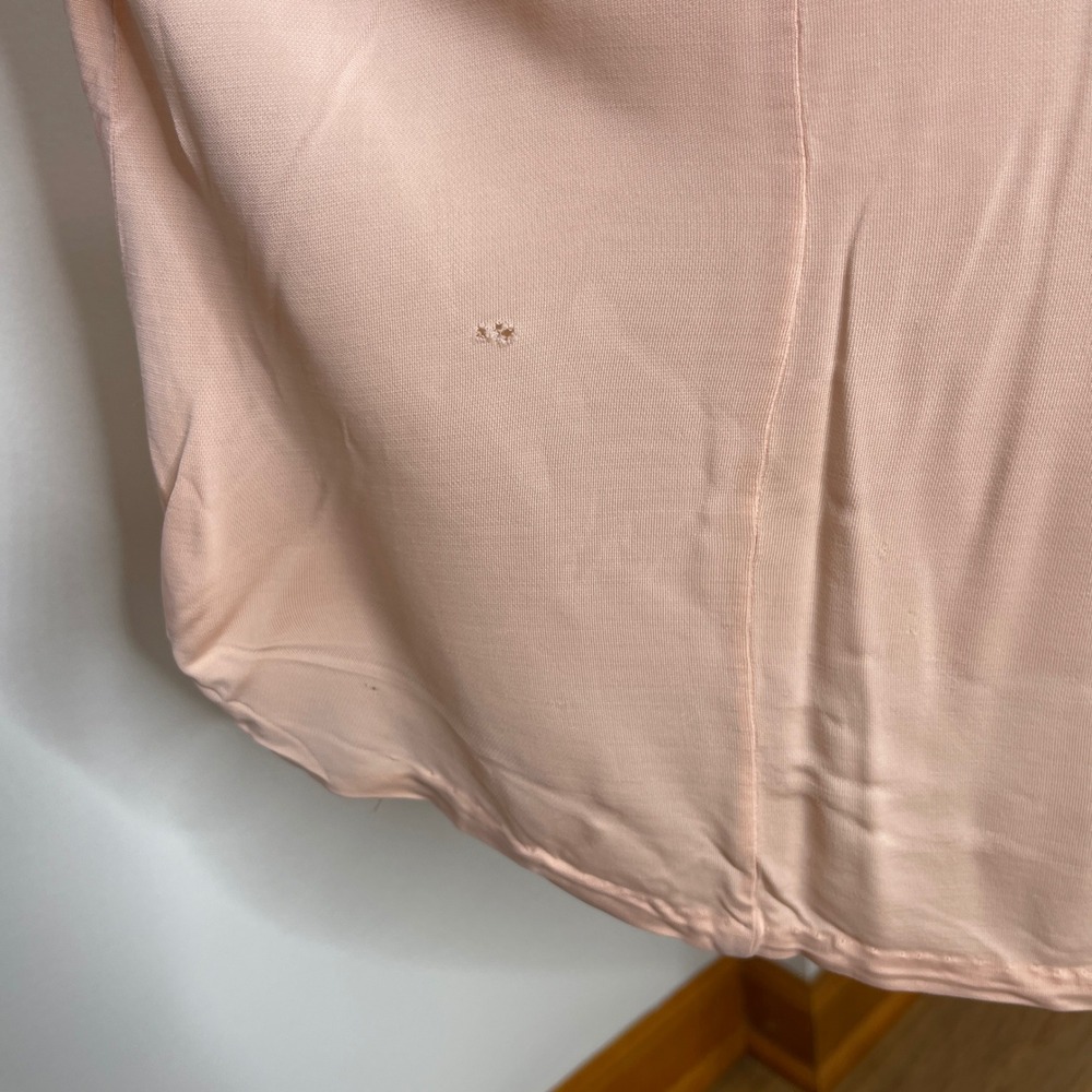 Schiesser Vintage Peach Lace Trim Nightgown Short Sleeve Keyhole Neck Size 44 - Picture 9 of 9